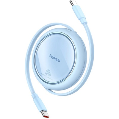 Baseus Кабел за дата Type-C към Type-C, 100W, 1m - Baseus Free2Draw Mini (P10364500311-00) - Galaxy Blue