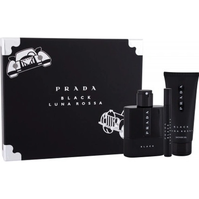Prada Luna Rossa Black EDP 100 ml + EDP 10 ml + sprchový gel 100 ml dárková sada
