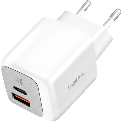 LogiLink Комплект двойни USB зарядни устройства Logilink (20 бр. ), 1x USB-C (PD), 1x USB-A, 20 W, бял