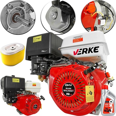 Benzínový motor 15HP, OHV, hřídel 25,4mm, Verke V60261 – Sleviste.cz