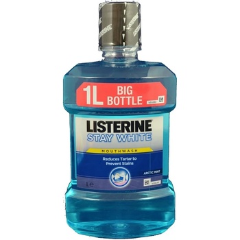 Listerine Stay White ústna voda s bieliacim účinkom príchuť Artic Mint 1000 ml