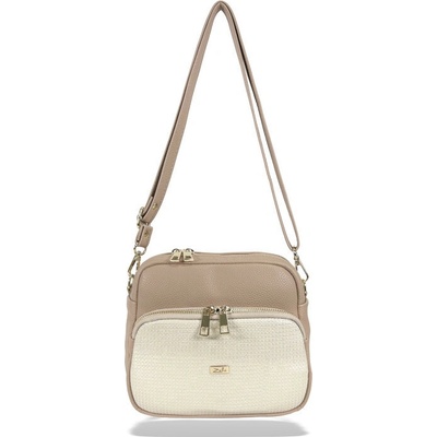 Zellia dámska crossbody kabelka Zvn24010 v hnedo-zlatej farbe s lieskovou farbou 22 x 18 x 9 cm