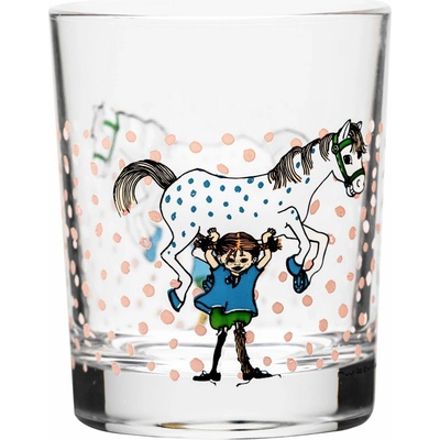 Muurla Pohár sklenený Pippi Hosiery Pippi a kôň 200 ml