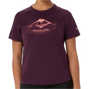 Asics Дамска тениска Asics Women's Fujitrail Logo S/S Top Running shirt - Dark Aubergine (916-5448-0313)