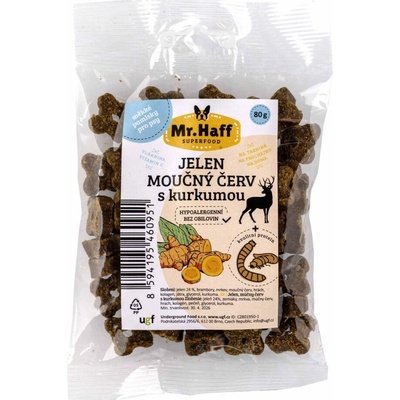 Mr Haff pamlsok jeleň + múčny červ 80 g
