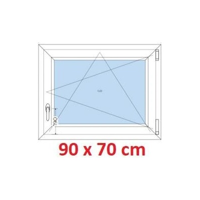 Soft Plastové okno 900 x 700 mm, otevíravé a sklopné, Černá krupička/Černá krupička