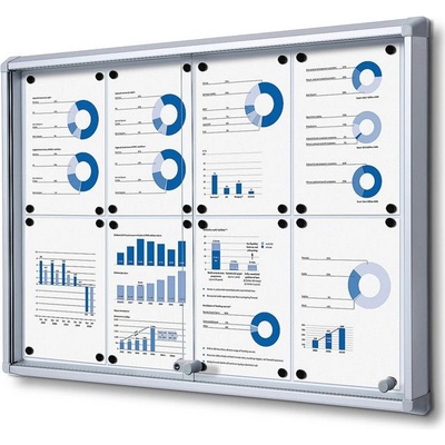 A-Z Reklama CZ Informační Vitrína s posuvnými dvířky s protipožární certifikací, SCSL8xA4 - pro 8 x A4