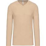 Kariban V-NECK K358 / Мъжка тениска с дълъг ръкав - светло пясъчно 4XL (20K358r7814)