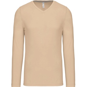 Kariban V-NECK K358 / Мъжка тениска с дълъг ръкав - светло пясъчно 4XL (20K358r7814)