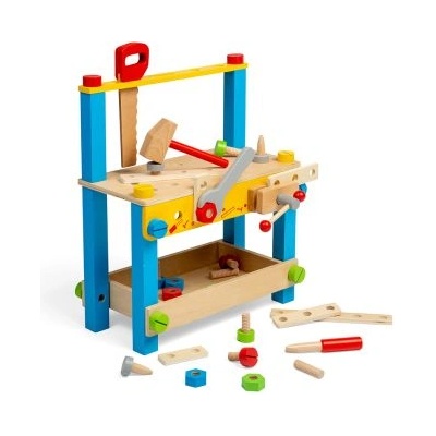 Bigjigs Toys - Дървен комплект инструменти - Моята първа работна маса (BJ491)