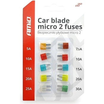 AMIO autopojistky MICRO 2 blistr 10ks