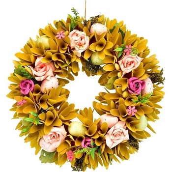 DOMMIO Jarní věnec zdobený vajíčky O30 cm