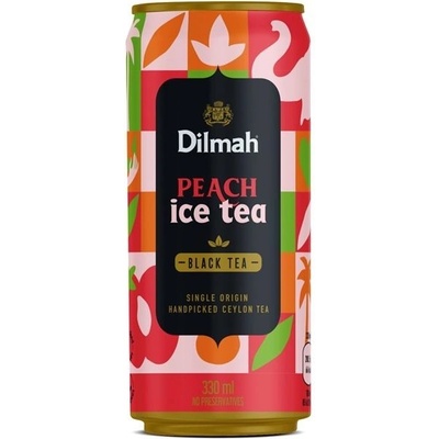 Dilmah ledový čaj černý s broskví plech 24 x 330 ml