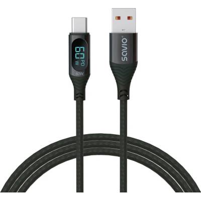Savio CL-172 USB - USB-C s displejem, 1m, černý