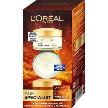 L'Oréal Комплект дневни и нощни кремове LOréal Paris Age Specialist 65+, 2 x 50 мл, подаръчен комплект