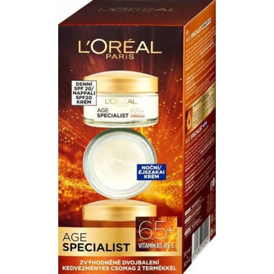 L'Oréal Комплект дневни и нощни кремове LOréal Paris Age Specialist 65+, 2 x 50 мл, подаръчен комплект