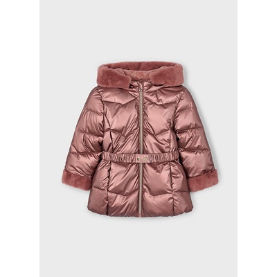 Mayoral metalický kabát s páskem cihlový – Zboží Mobilmania