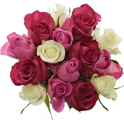 Kytice 15 míchaných růží PURPLE DANCE 40cm