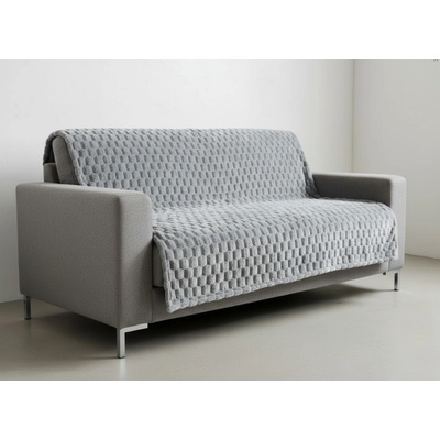 Mybesthome Přehoz na sedačku - pohovku FLANELA světle šedá 200x220 cm