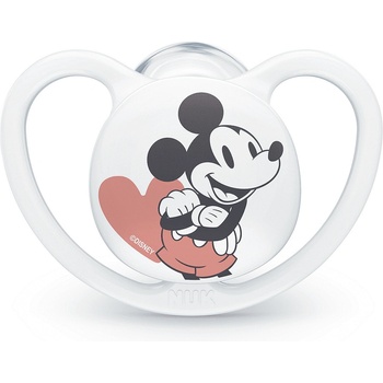 Nuk Силиконова залъгалка NUK - Space Mickey, 18-36 месеца, Бяла + кутийка (10739747-Бял)