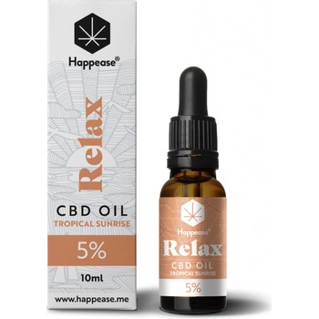 Happease Relax CBD Olej Tropical Sunrise 5 % CBD 500 mg 10 ml