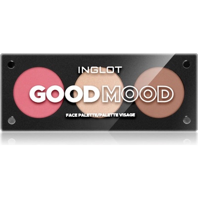 Inglot Face Palette хайлайтър, бронзър и руж цвят Good Mood 7 гр