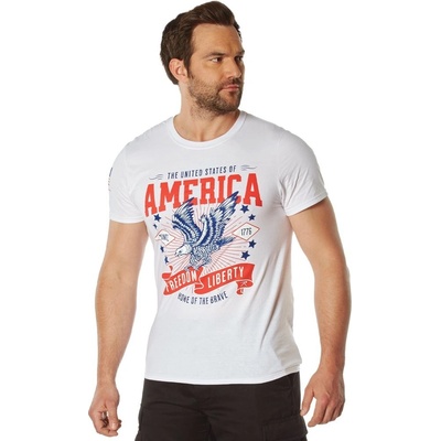Rothco triko FREEDOM & LIBERTY krátký rukáv bílé