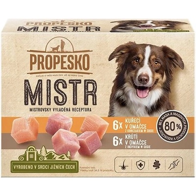 Propesko MISTR Dog Консерва с пиле/индейка в сос 12 x 85 г