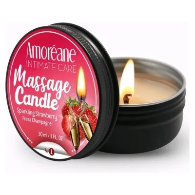 Amoreane Масажна свещ с аромат на ягодово шампанско Amoreane