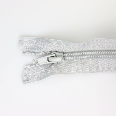Pro Háčkování Spirálový zip dělitelný 50 cm šedostříbrný