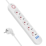 Maclean Разклонител Maclean, удължител с 5 гнезда + 3xUSB, 110-240V AC 50/60Hz (MCE395 W)