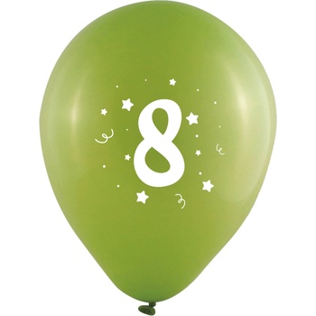 Image 1 of Globos Festival БАЛОНИ 10 БР. 12" - 30 СМ С ПЕЧАТ - ЦИФРА 8