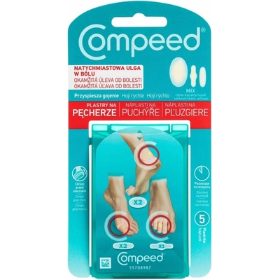 Compeed Náplasti na puchýře a mozoly hydrokoloidové mix 5 ks