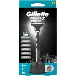 Gillette Mach3 Charcoal + 6 броя накрайници + безплатна поставка