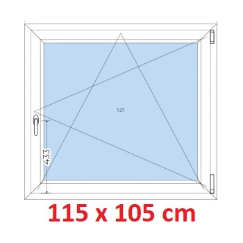 Soft Plastové okno 115x105 cm, otváravé a sklopné