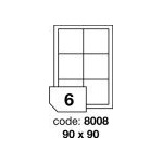 CDRmarket Самозалепващи етикети 90 x 90 mm, 6 етикета, A4, 100 листа (R0100.8008A)