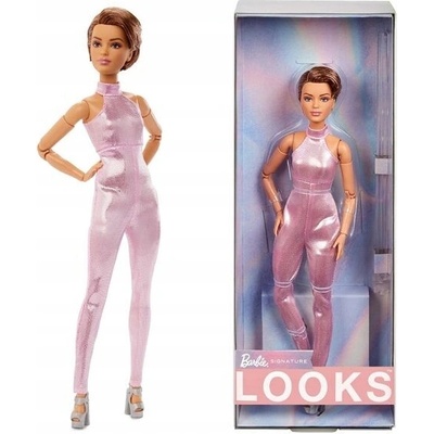 Mattel Barbie Looks s krátkymi vlasmi v ružovom outfite
