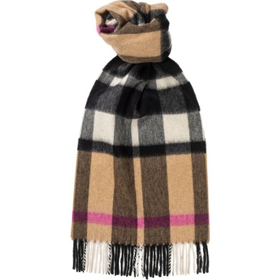 Klasická kašmírová šála s třásněmi Joshua Ellis Classic Brushed Cashmere Scarf Pink Camel