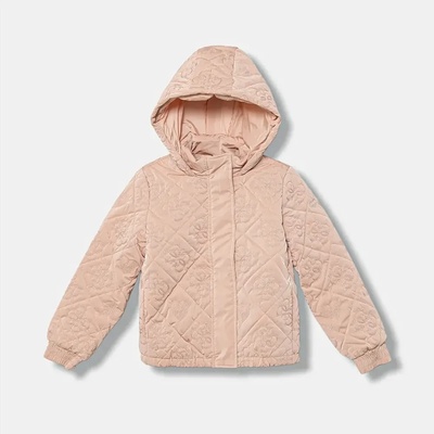 GUESS Преходно яке за мини момичев розово злато с релефни детайли Guess