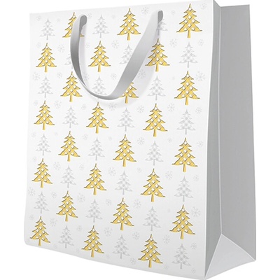 Darčeková taška vianočná 26,5x13x33,5 cm Christmas Tree Check PREMIUM