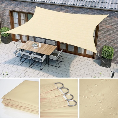 Pepita водоустойчиво квадратно платно за слънце 3x2m 160g/m2 - бежово (ZH-003-Beige)