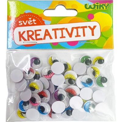 Pohyblivé oči barevné pro tvoření, mix, 50ks