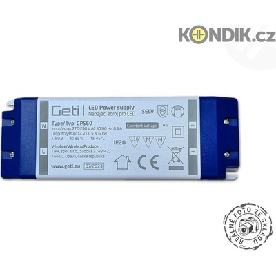 Geti GPS60 napájecí zdroj 12V/5A IP20
