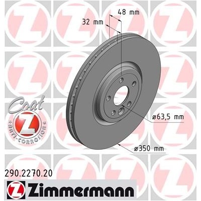 ZIMMERMANN Brzdový kotúč 290227020