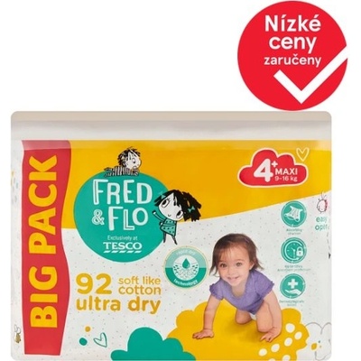 Tesco Fred&Flo 4+ Maxi 9-16 kg 92 ks