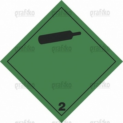 Grafiko | Nehořlavý nejedovatý plyn tř. 2.2 - zelený / černý - Materiál Hliník, Rozměr 300x300mm