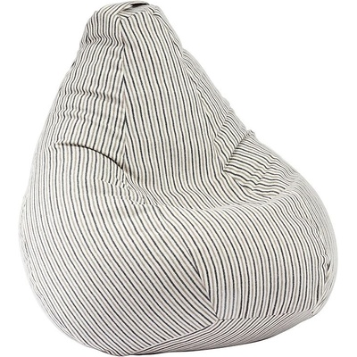 PUFRELAX Пуф, круша, 220л. , Nirvana Hobbit - Riviera Stripes, Перящ се калъф, Пълнеж от полистиролни перли, Гама Premium (PUF-G-NH-PT-RIV)