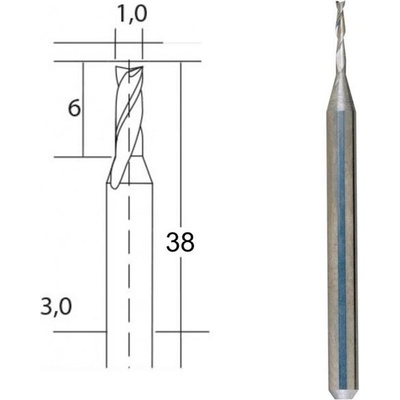 Proxxon 28758 - Tvrdokovová spirálová fréza pr. 1,0 mm