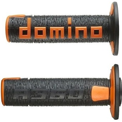 Domino gripy A360 offroad dĺžka 120 mm, čierno-oranžové