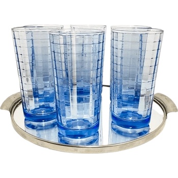 Стъклени чаши Домино 265мл. , сини 6 бр. в компект В109С